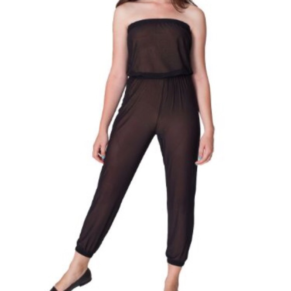 American Apparel black mesh jumpsuit